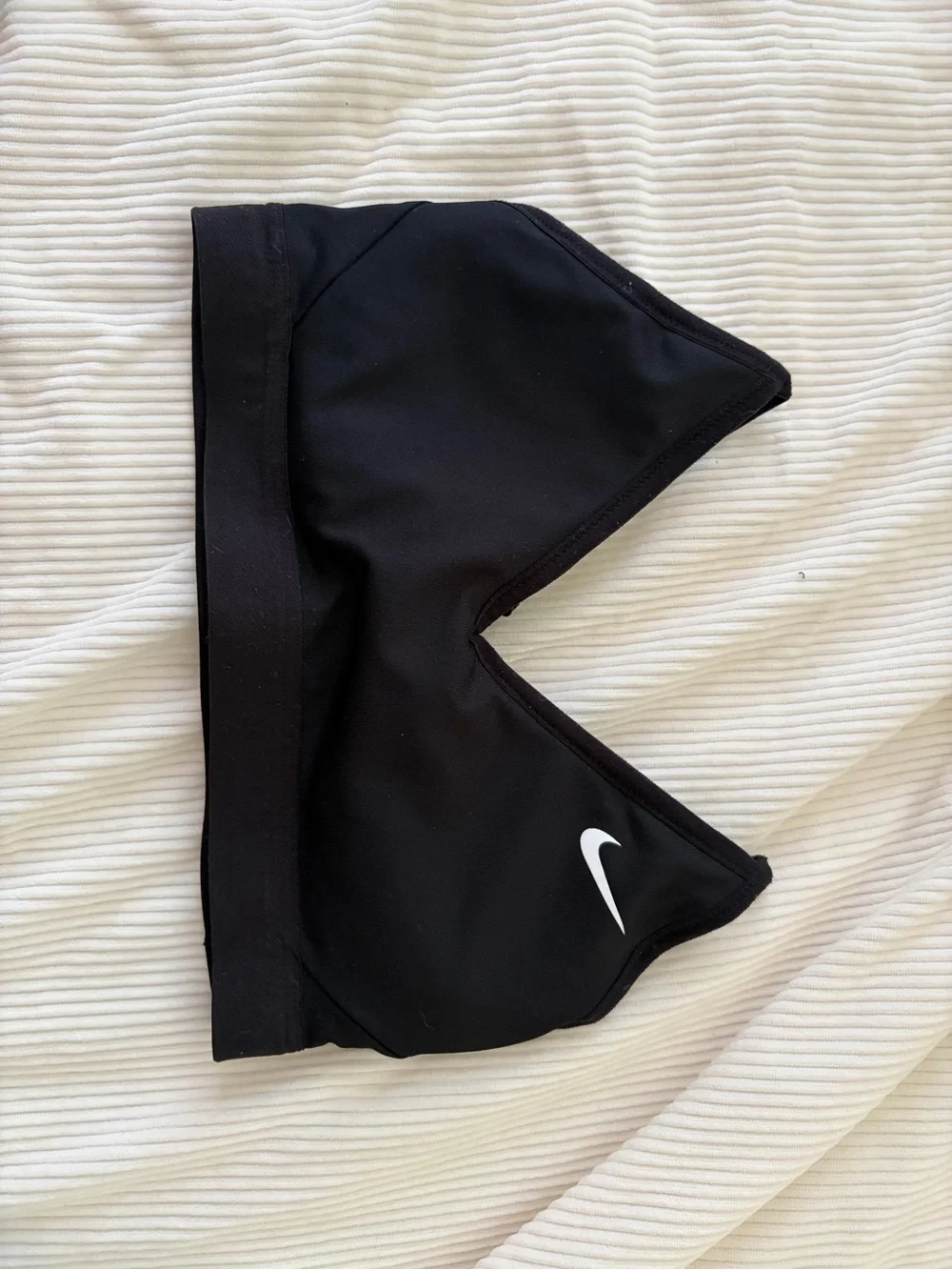 Nike Black Seamless Sport Bra with White Swoosh